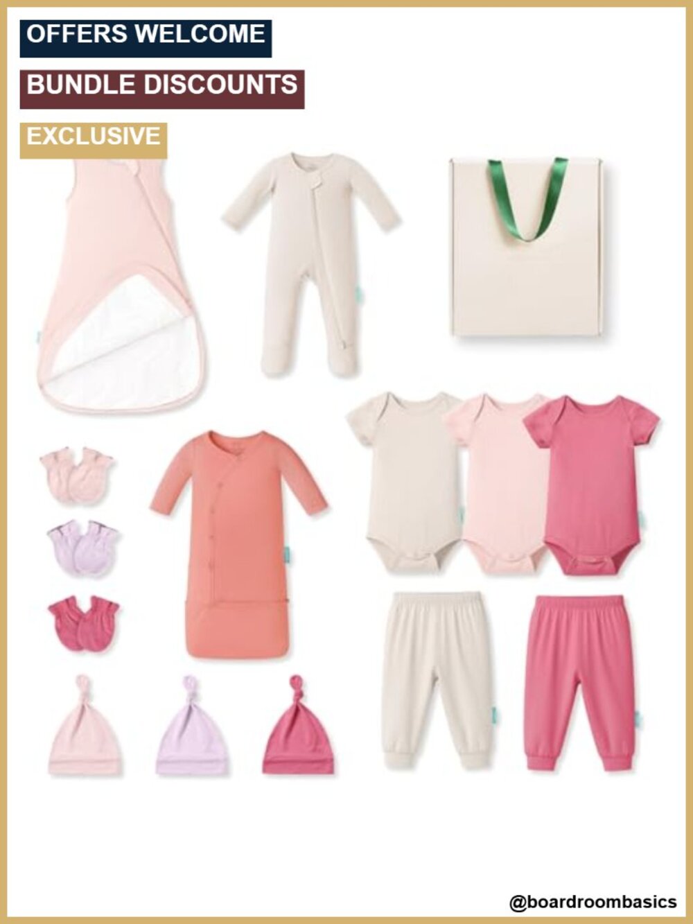 Bamboo Newborn Layette Set 14-Piece Sleep Sack Bodysuits Gift